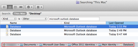what is outlook 2011 identity